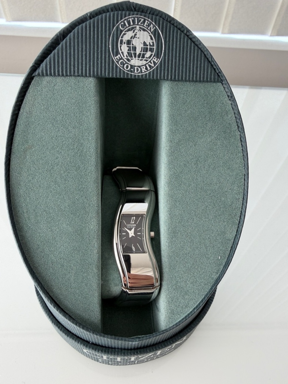 Citizen Eco-Drive Women's Silver Curved Bangle Watch